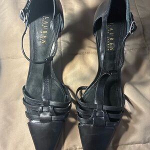 Ralph Lauren Elegant Black Strappy Heels